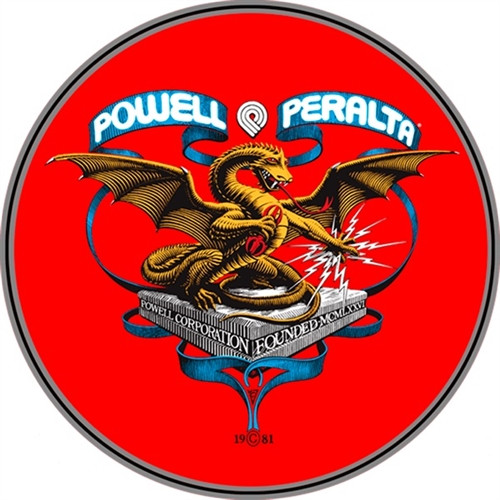 Powell Banner Dragon Sticker Decal Red 4"