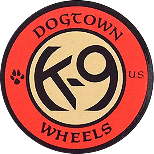 DOGTOWN K9 WHEELS 3" DECAL RED/GOLD (2 pack)