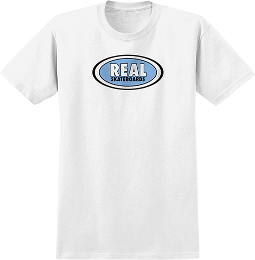 REAL OVAL SS XLARGE WHT/LT.BLUE