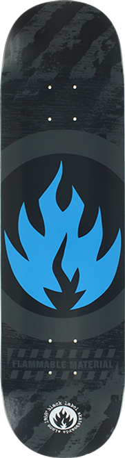 BLACK LABEL CIRCLE FLAME SKATE DECK-8.25 BLK/GREY/BLU