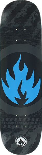 BLACK LABEL CIRCLE FLAME SKATEBOARD DECK-8.25 BLK/GREY/BLU