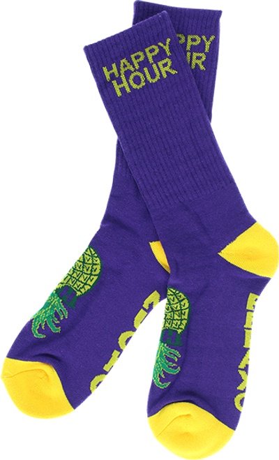 HAPPY HOUR MUCHO RELAXO CREW SOCKS GOLD/PUR