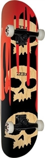 Zero 3 Skull Blood Skateboard Complete Black Red 7.8