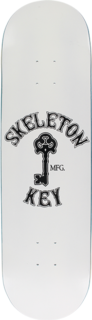 SKELETON KEY KEY LOGO SKATE DECK-7.75 WHITE