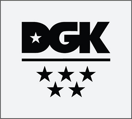 DGK 5-STAR STICKER BLACK/WHITE (2 pack)