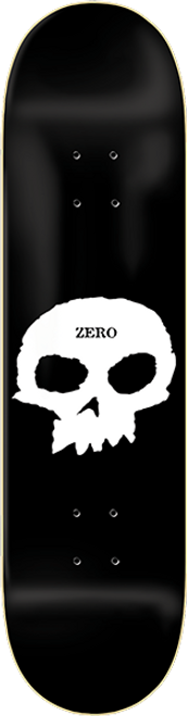 ZERO SINGLE SKULL SKATE DECK-8.62 BLK/WHT