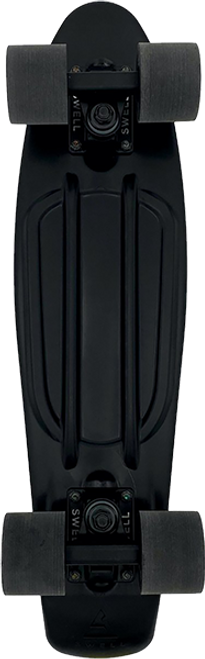 SWELL 28" SKATEBOARD COMPLETE BLACK SAND BLK/BLK