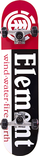 ELEMENT SECTION SKATEBOARD COMPLETE 7.37 BLK/WHT/RED