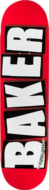 BAKER BRAND LOGO SKATEBOARD DECK-8.12 RED/WHITE
