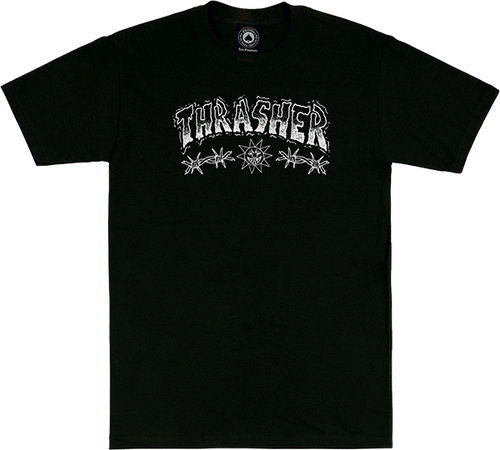THRASHER BARBED WIRE SS TSHIRT LARGE  BLACK
