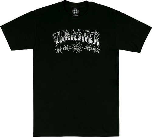 THRASHER BARBED WIRE SS TSHIRT LARGE  BLACK
