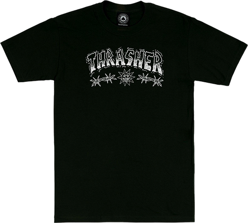 THRASHER BARBED WIRE SS TSHIRT SMALL BLACK