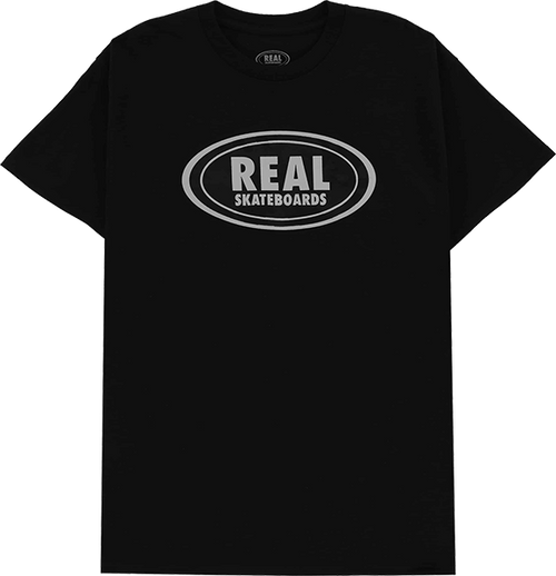 REAL OVAL SS TSHIRT LARGE  BLK/GR/BLK