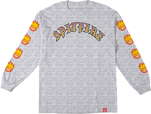 SPITFIRE OLD E BIGHEAD FILL SLEEVE LONGSLEEVE SMALL ASH/YEL/RED