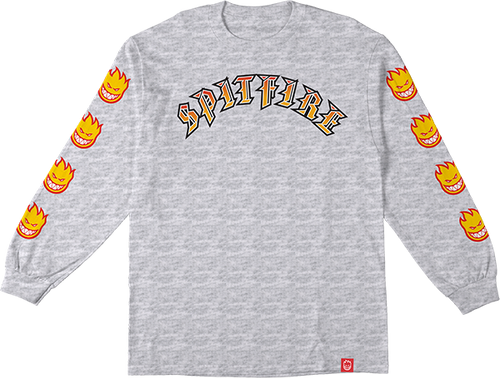 SPITFIRE OLD E BIGHEAD FILL SLEEVE LONGSLEEVE LARGE  ASH/YEL/RED