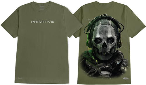 PRIMITIVE GHOST SS TSHIRT MEDIUM MILITARY