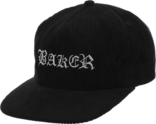 BAKER OLDE CORD HAT ADJ-BLK/GRY