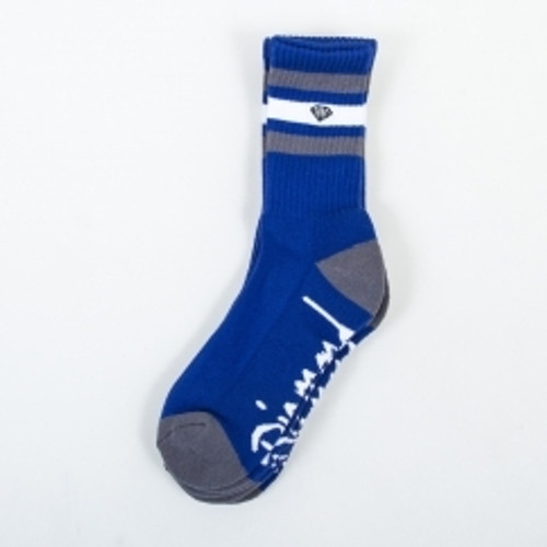 Diamond 3 Stripe High Cut Socks Navy/Grey