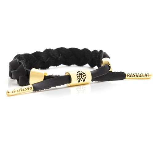Rastaclat Leather Braided Bracelet Onyx iii One Size