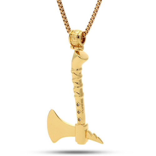 King Ice Tomahawk CZ Chain 14k Gold