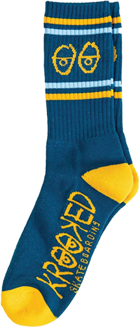 KROOKED EYES CREW SOCKS BLUE/GOLD