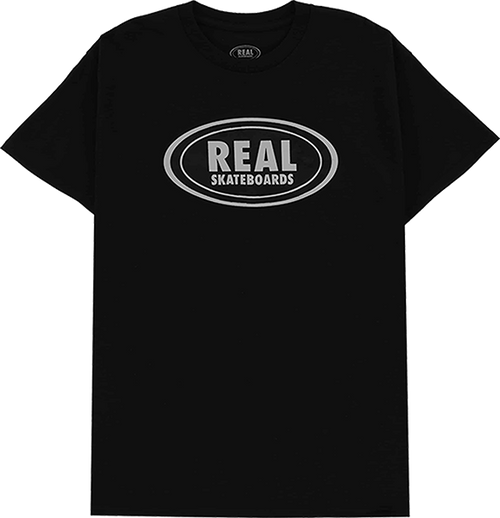 REAL OVAL SS TSHIRT SMALL BLK/GR/BLK