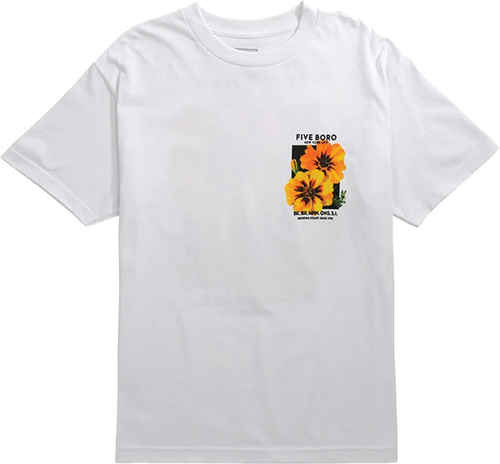 5BORO YELLOW FLOWER SS TSHIRT XLARGE WHITE