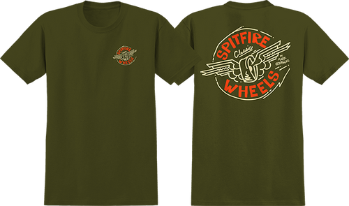 SPITFIRE GONZ FLYING CLASSIC SS TSHIRT SMALL MILITARY GREEN