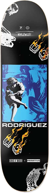 PRIMITIVE GUNS AND ROSES RODRIGUEZ ESTRANGED SKATE DECK-8.12 BLK