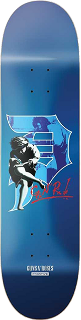 PRIMITIVE GUNS AND ROSES ILLUSION TEAM SKATEBOARD DECK-8.0 BLU