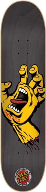 SANTA CRUZ SCREAMING HAND SEVEN FIVE SKATEBOARD DECK-7.5 BLK/YEL