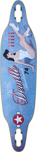 DEVILLE LUCKY LADY II DT LONGBOARD SKATEBOARD DECK-9.25x37.5/31.1wb