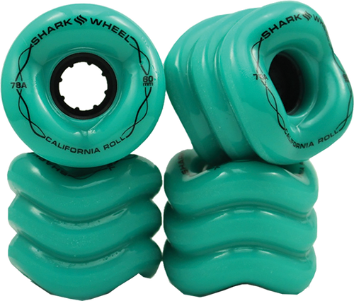 SHARK CALIFORNIA ROLL 60mm 78a SOLID TURQUOISE BLK WHEELS SET