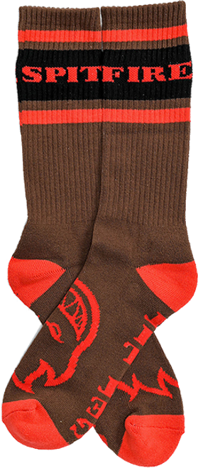 SPITFIRE CLASSIC 87 BIGHEAD CREW SOCK BROWN RED BLK