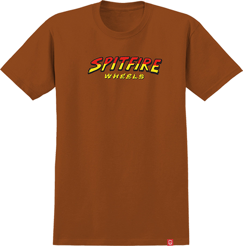 SPITFIRE HELL HOUNDS SCRIPT SS TSHIRT SMALL ORANGE MULTI