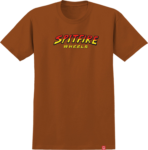 SPITFIRE HELL HOUNDS SCRIPT SS TSHIRT MEDIUMEDIUM ORANGE MULTI