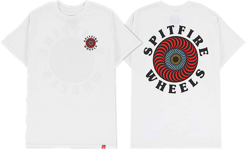 SPITFIRE OG CLASSIC FILL SS TSHIRT SMALL WHITE RED MULTI