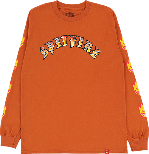 SPITFIRE OLD E BIGHEAD FILL SLEEVE LONGSLEEVE LARGE-ORG GOLD RED