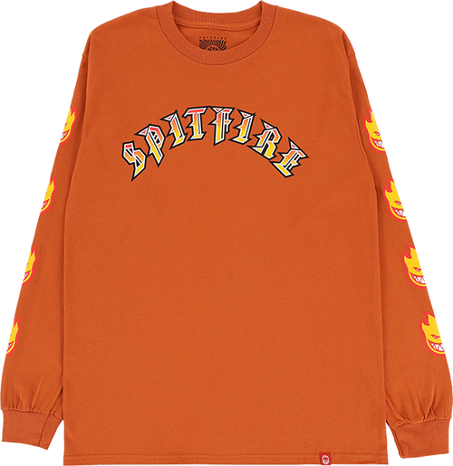 SPITFIRE OLD E BIGHEAD FILL SLEEVE LONGSLEEVE XLARGE-ORG GOLD RED