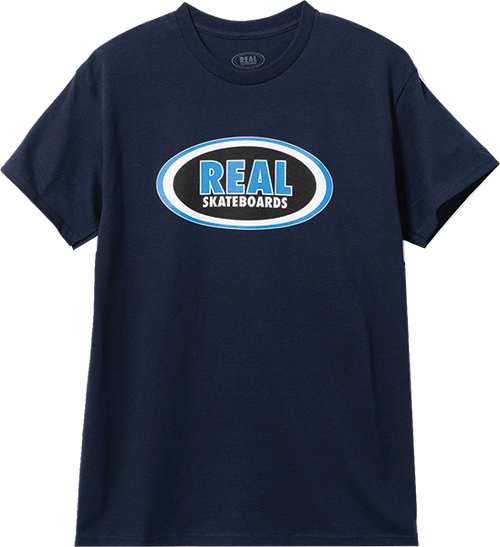 REAL OVAL SS TSHIRT XLARGE-NAVY BLU BLK WHT