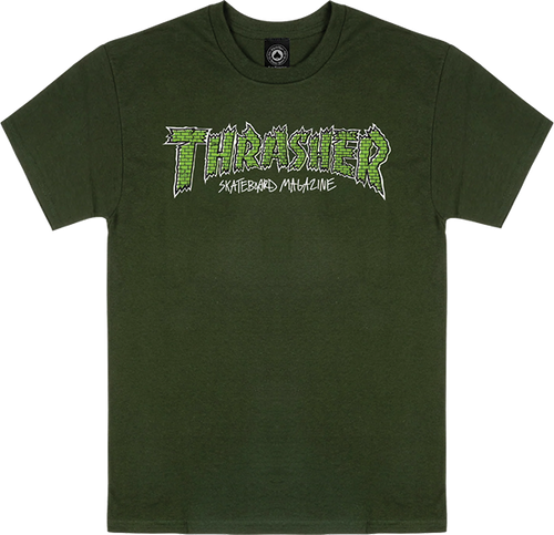 THRASHER BRICK SS TSHIRT SMALL FOREST GREEN