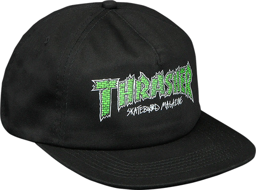 THRASHER BRICK HAT ADJ-BLACK