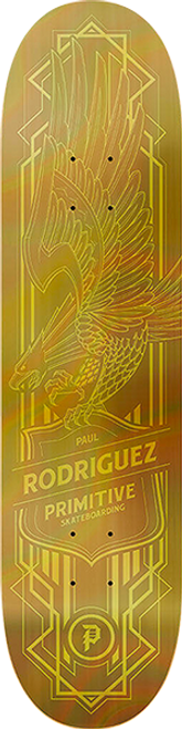 PRIMITIVE RODRIGUEZ HOLOFOIL EAGLE SKATE DECK-8.25 GOLD