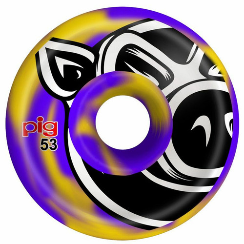 Pig C-Line Conical Wheels Set Yellow Purple Swirl 53mm