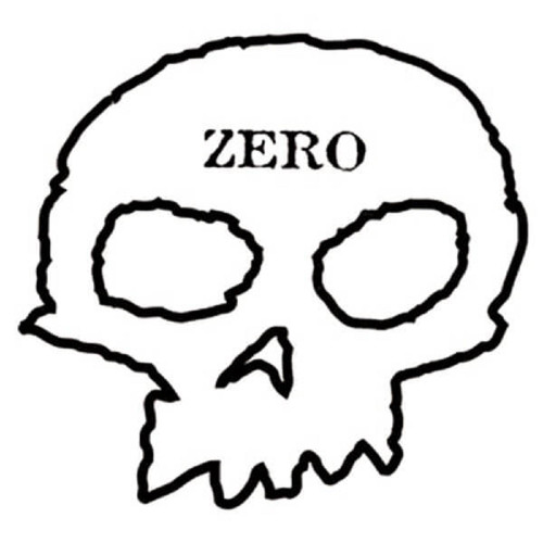 Zero Skull Decal Sticker (2 pack) White 4"