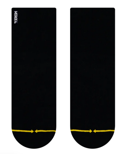 Merge4 Quarter Crew Socks Organic Cotton Black Mens Large sz (7-12)