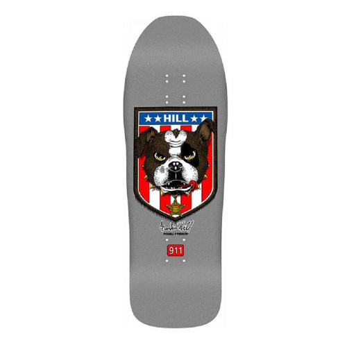 Powell Peralta Frankie Hill Bull Dog Shaped Skate Deck Silver 10