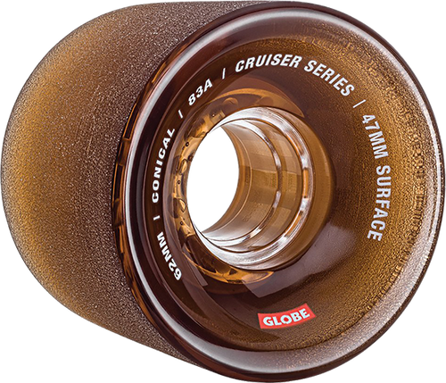 GLOBE CONICAL CRUISER  62mm 83a CLEAR COFFEE BRN WHEELS SET