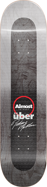 ALMOST MULLEN UBER FADE SKATEBOARD DECK-8.0 CHARCOAL