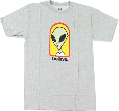 ALIEN WORKSHOP BELIEVE SS LARGE  HEATHER GREY/YEL/RED